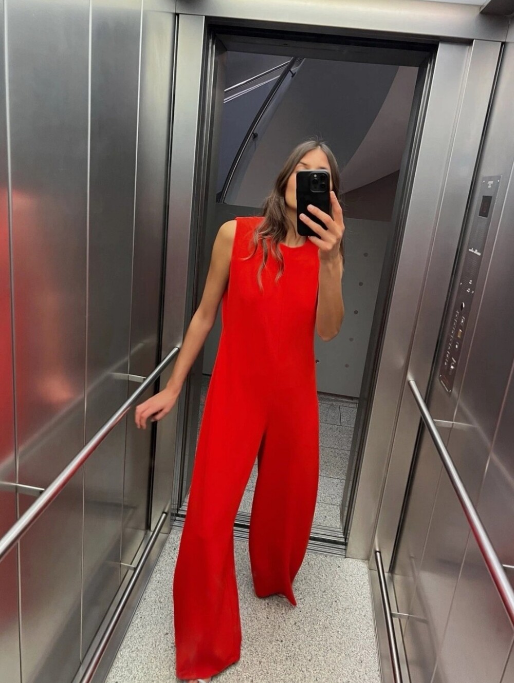 Zara NWTs Sleeveless Red Wide-Leg Jumpsuit - Picture 4 of 8